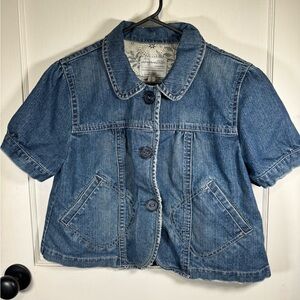 Blue Denim Short-Sleeve Jacket